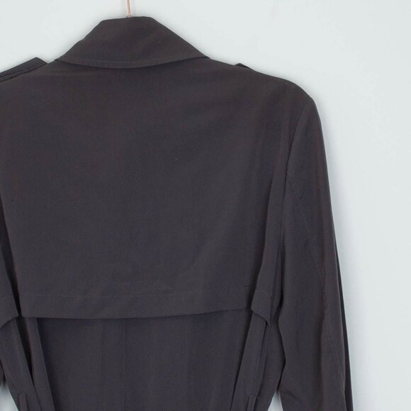 Zara Womens Long Double Breasted Trench Coat Size S Gray ASO Spencer Hastings - Picture 9 of 13